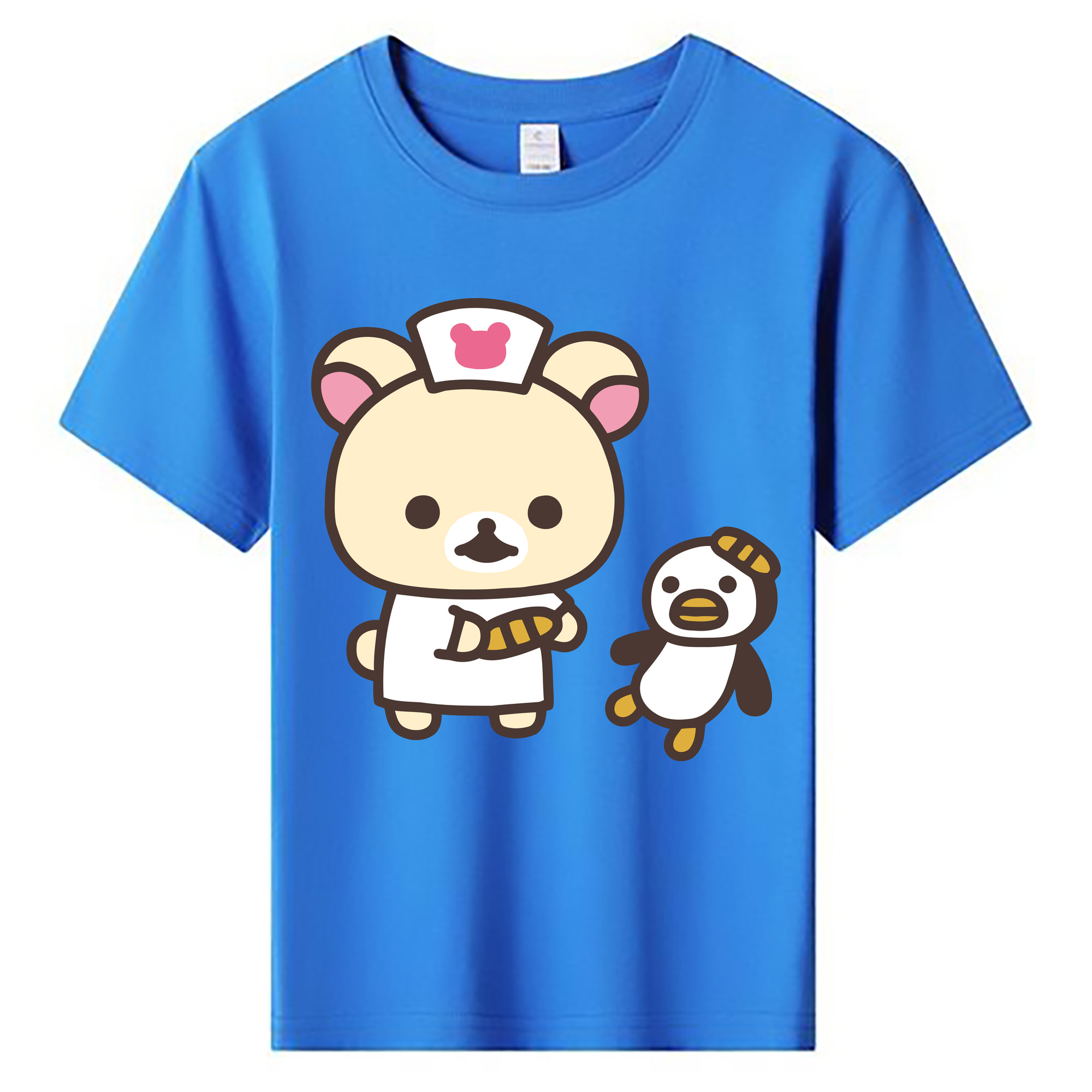 （画像用） リラックマ リラックマ キイロイトリ Rilakkuma Korilakkuma Kiiroitori 綿100％キッズTシャツ（フロントプリント）